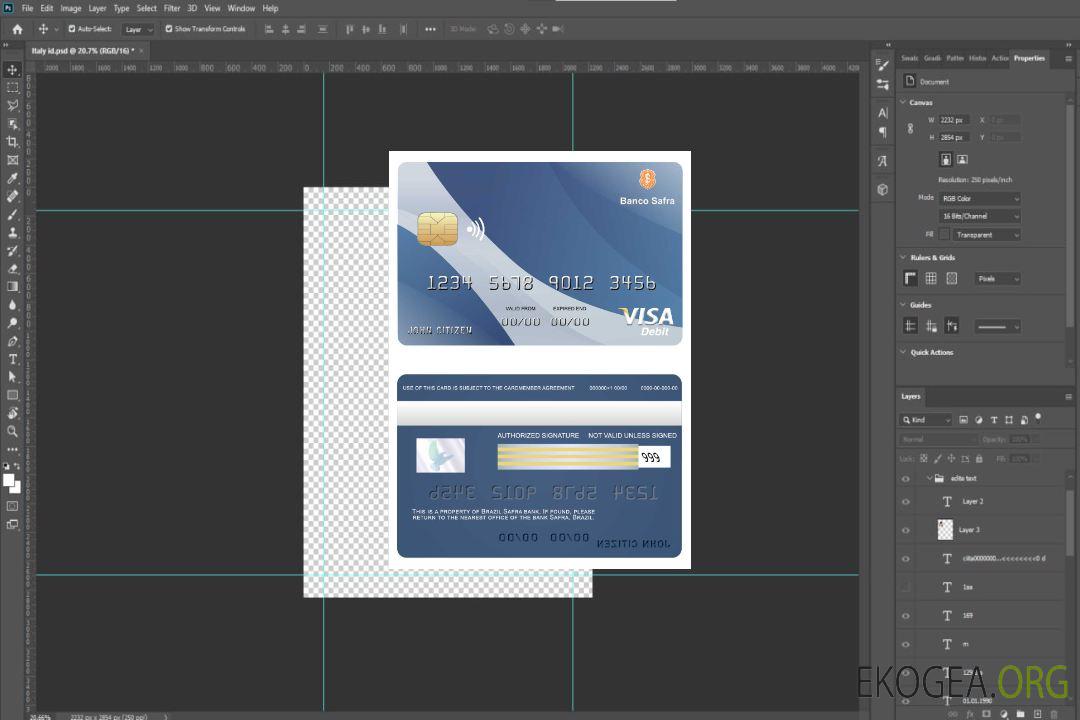 Carte visa de la banque Safra au Brésil template Carte visa de la banque Safra au Brésil template
